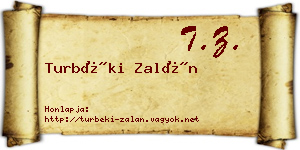 Turbéki Zalán névjegykártya