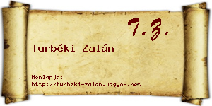 Turbéki Zalán névjegykártya