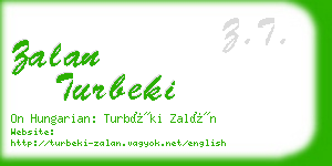 zalan turbeki business card